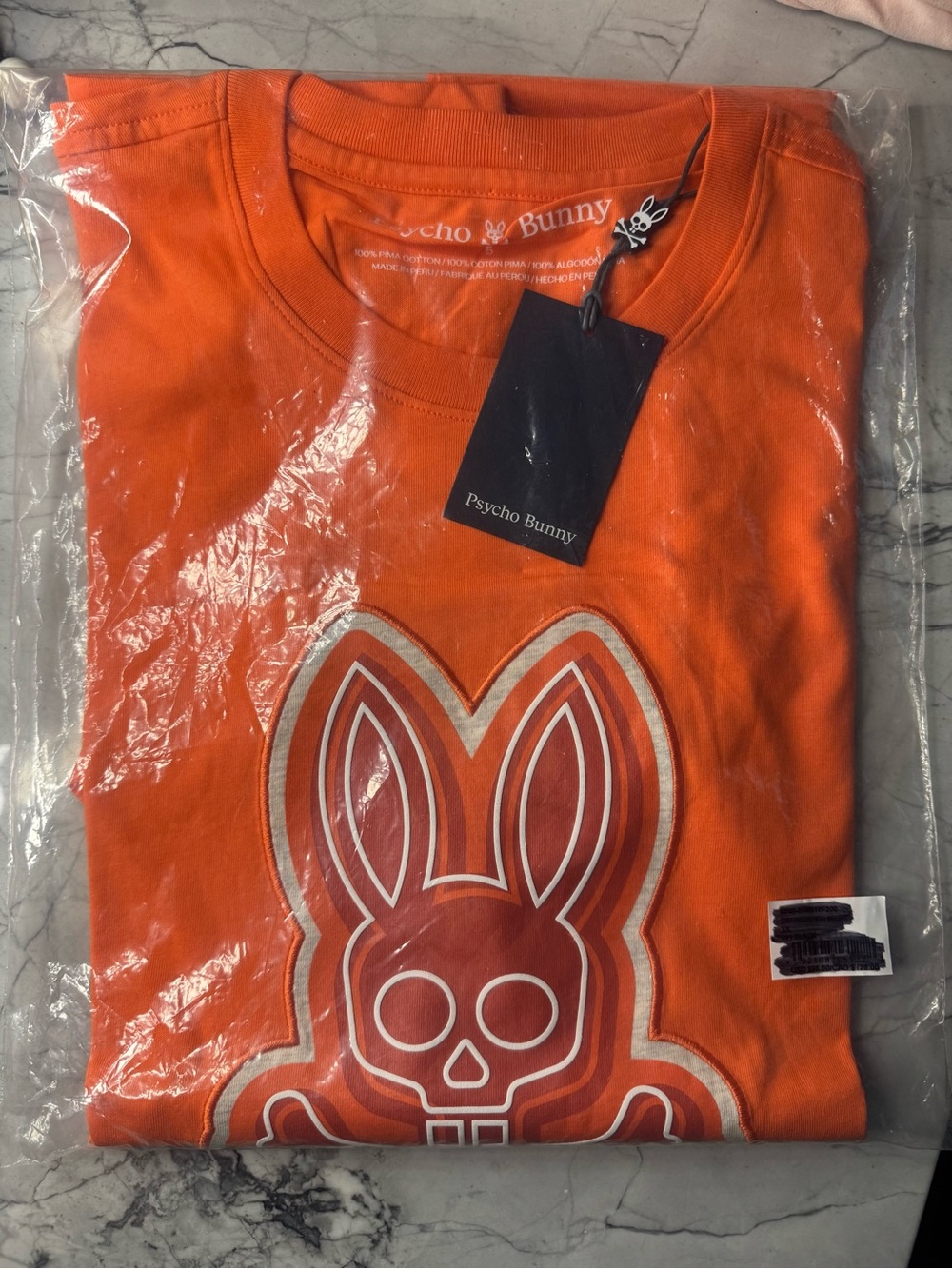 Psycho Bunny Coral Graphic Bunny Skull Tee